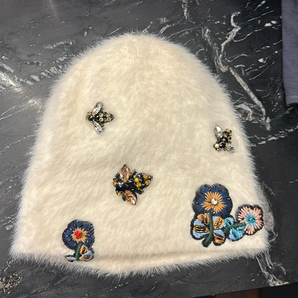 Soft hat with rinestone Appliqué From Anthro